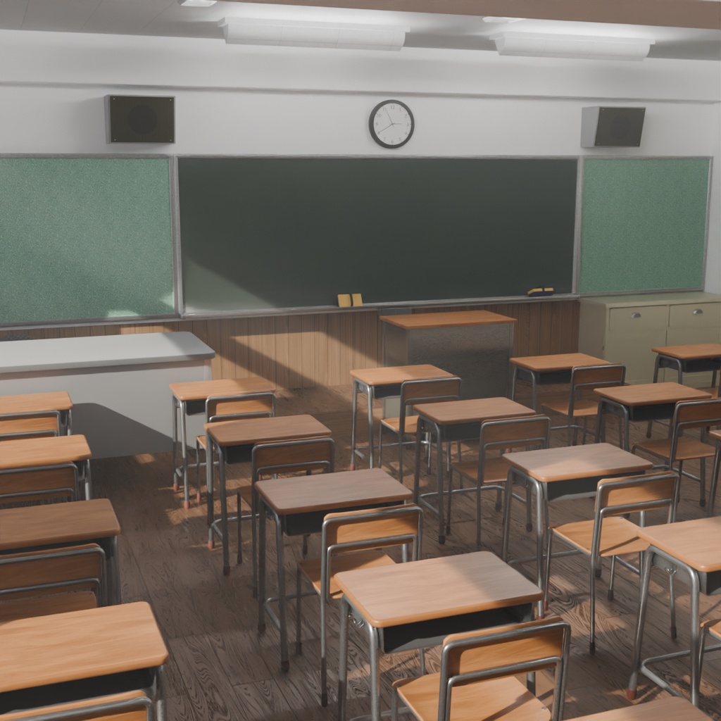 【Blender】 日本の学校の教室 Japanese school classrooms