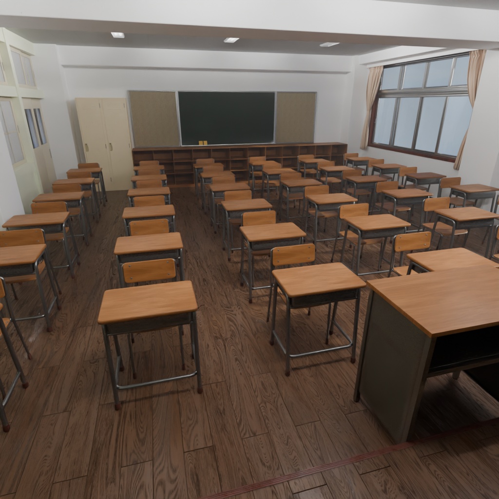 【Blender】 日本の学校の教室 Japanese school classrooms