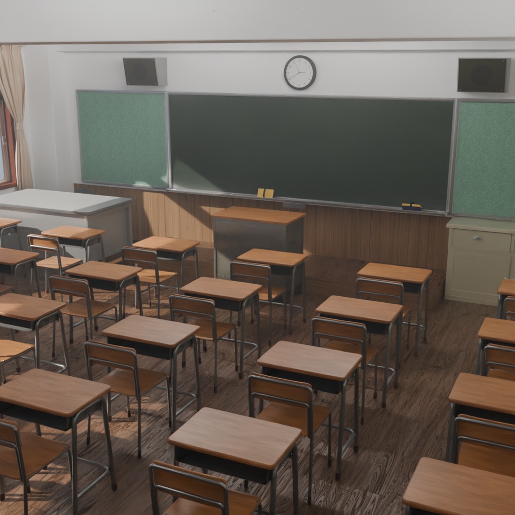 【Blender】 日本の学校の教室 Japanese school classrooms