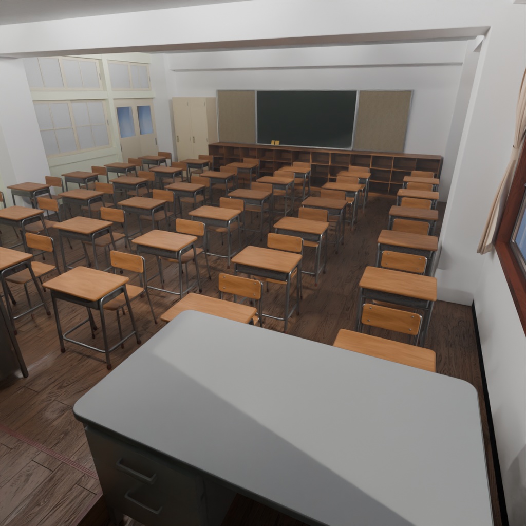 【Blender】 日本の学校の教室 Japanese school classrooms