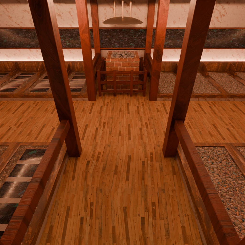 【Blender】 岩盤浴ルーム Rock Bath Room