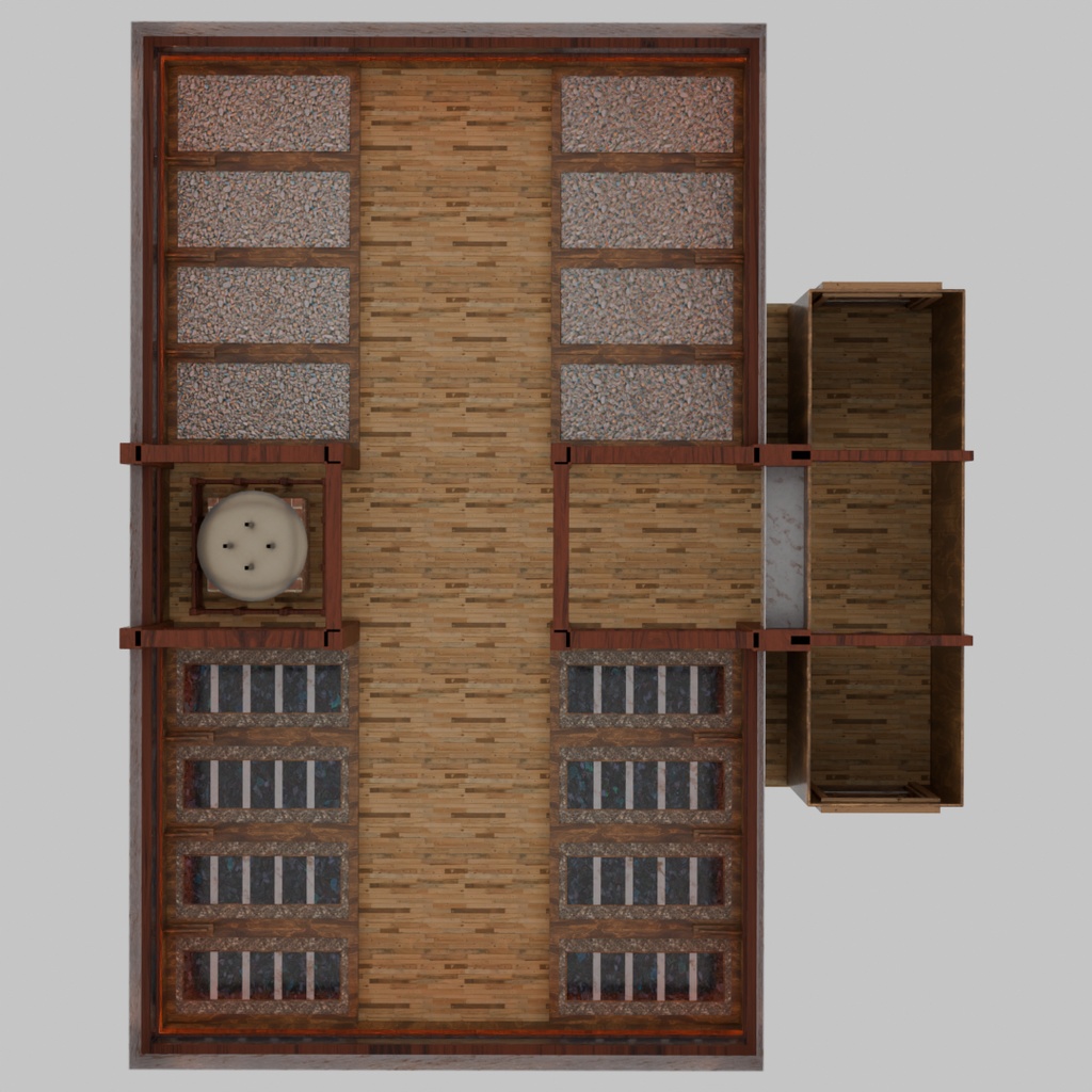 【Blender】 岩盤浴ルーム Rock Bath Room