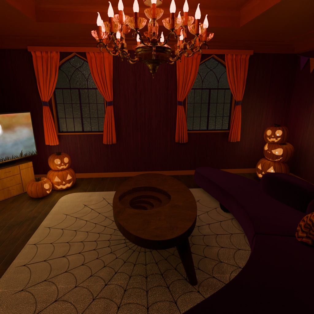 【Blender】 ハロウィンの部屋 Halloween Room