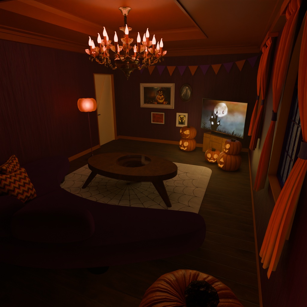 【Blender】 ハロウィンの部屋 Halloween Room