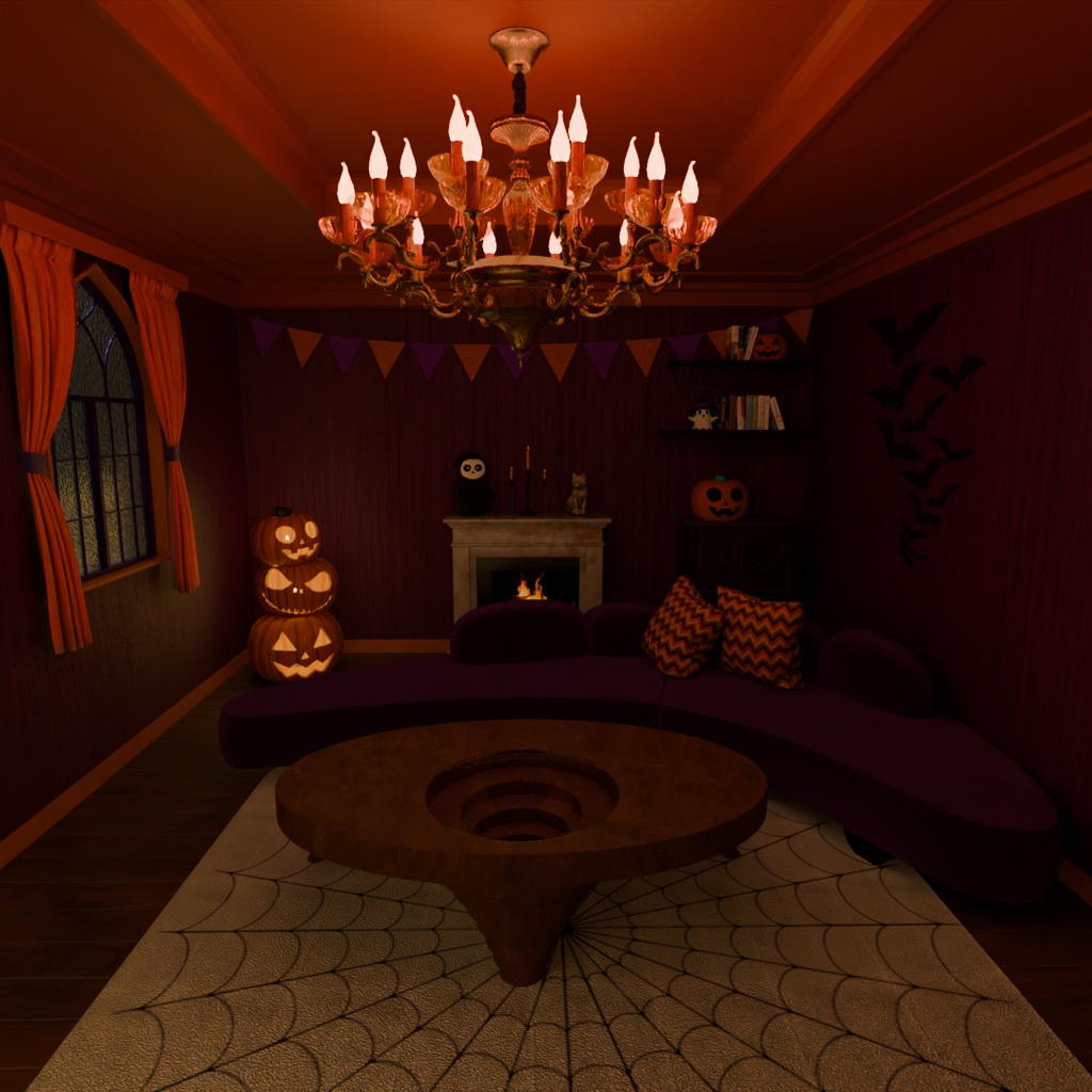 【Blender】 ハロウィンの部屋 Halloween Room