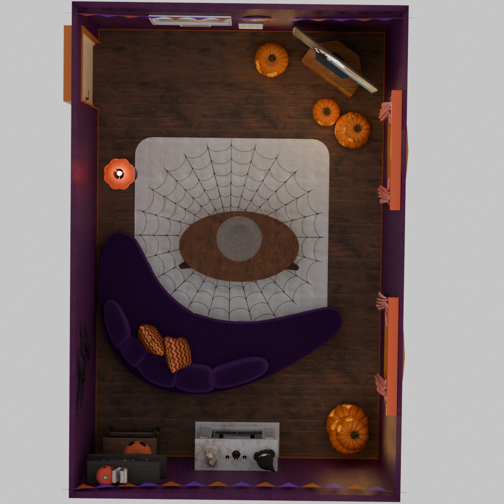 【Blender】 ハロウィンの部屋 Halloween Room