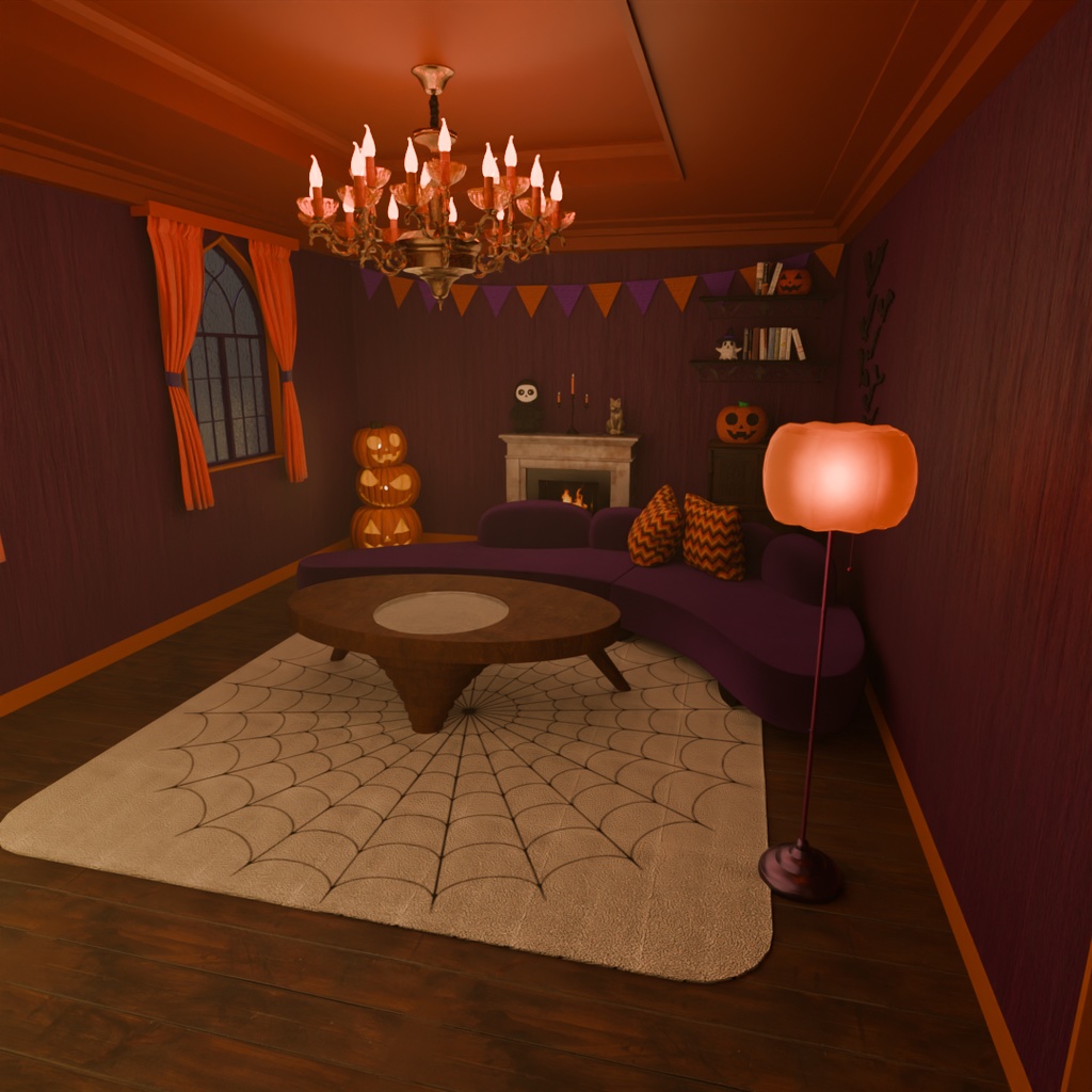 【Blender】 ハロウィンの部屋 Halloween Room