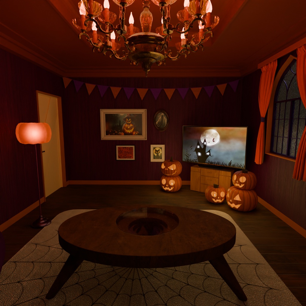 【Blender】 ハロウィンの部屋 Halloween Room