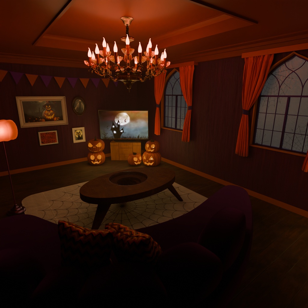 【Blender】 ハロウィンの部屋 Halloween Room