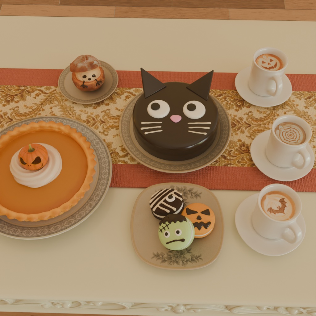 【Blender】 ハロウィンのスイーツセット　Halloween Sweets Set