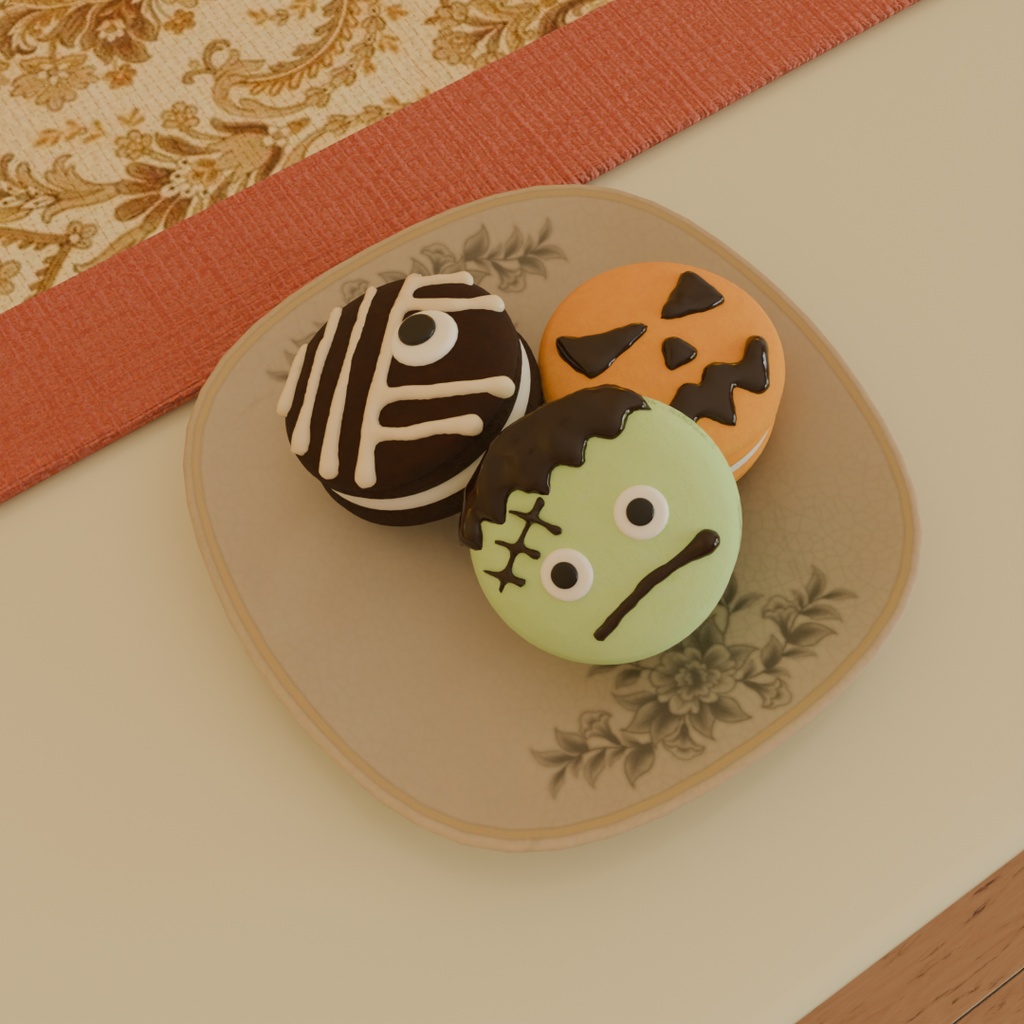 【Blender】 ハロウィンのスイーツセット Halloween Sweets Set