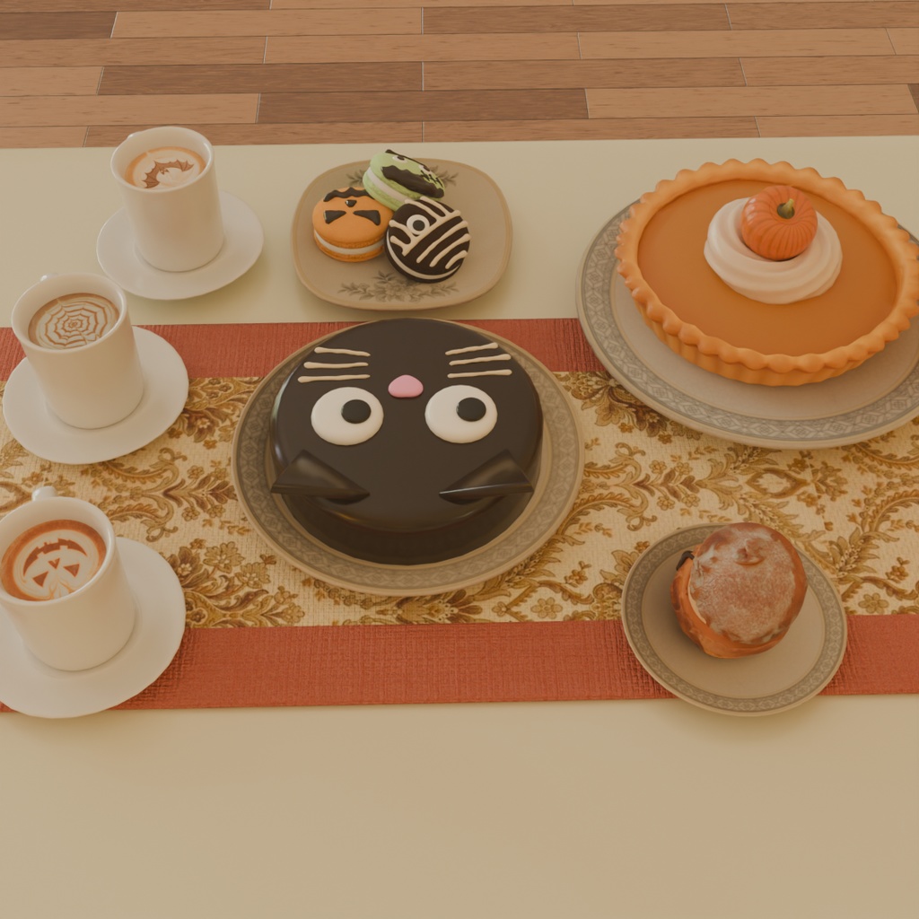 【Blender】 ハロウィンのスイーツセット Halloween Sweets Set