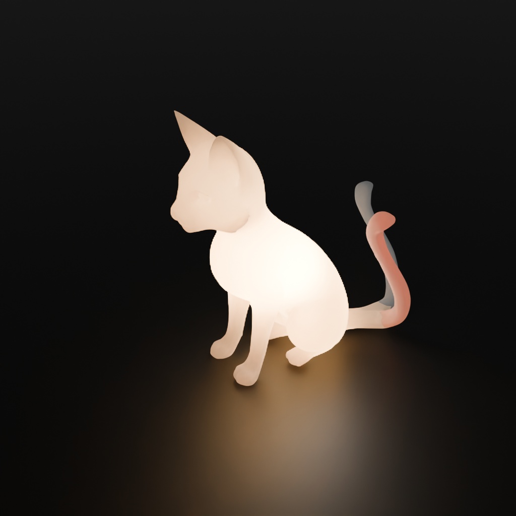 【Blender】 猫又と九尾の狐の間接照明 Indirect Lighting Between the Cat-Yokai and the Nine-Tailed Fox