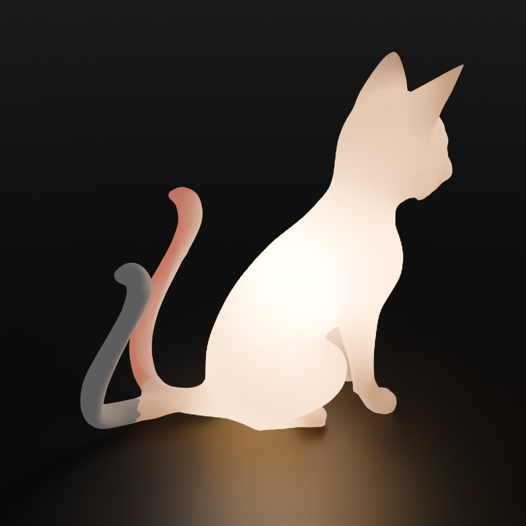 【Blender】 猫又と九尾の狐の間接照明 Indirect Lighting Between the Cat-Yokai and the Nine-Tailed Fox