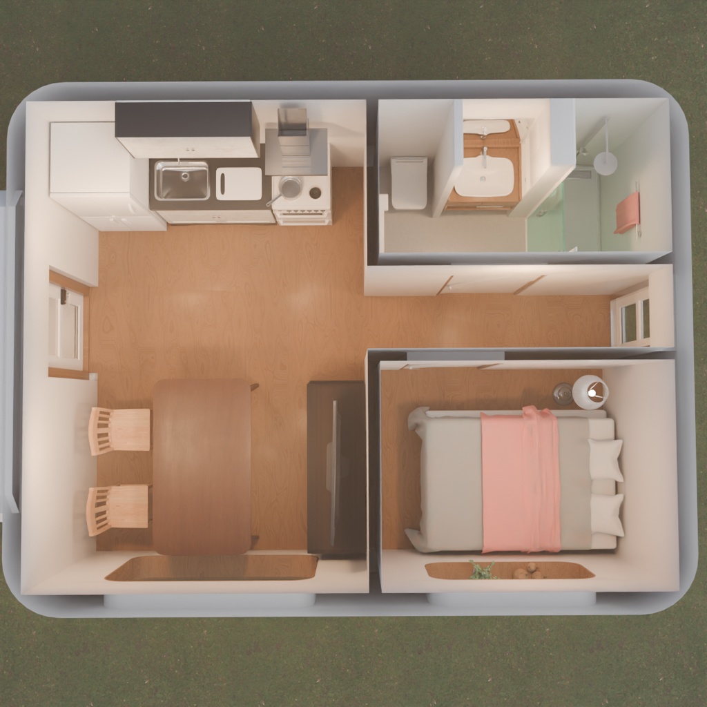 【Blender】 スマートタイニーホーム Smart Tiny Home