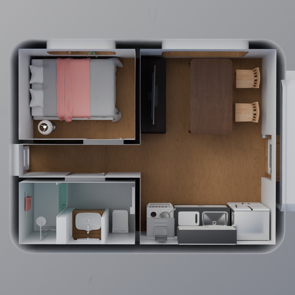 【Blender】 スマートタイニーホーム Smart Tiny Home