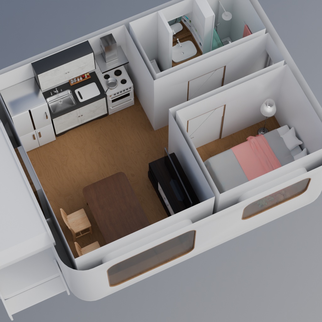 【Blender】 スマートタイニーホーム Smart Tiny Home