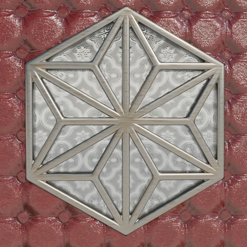 【Blender】 豪華な両開きのフロントドア Luxurious double-hinged front doors