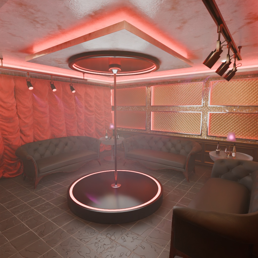 【Blender】 ナイトクラブのVIPルーム　Nightclub VIP Room