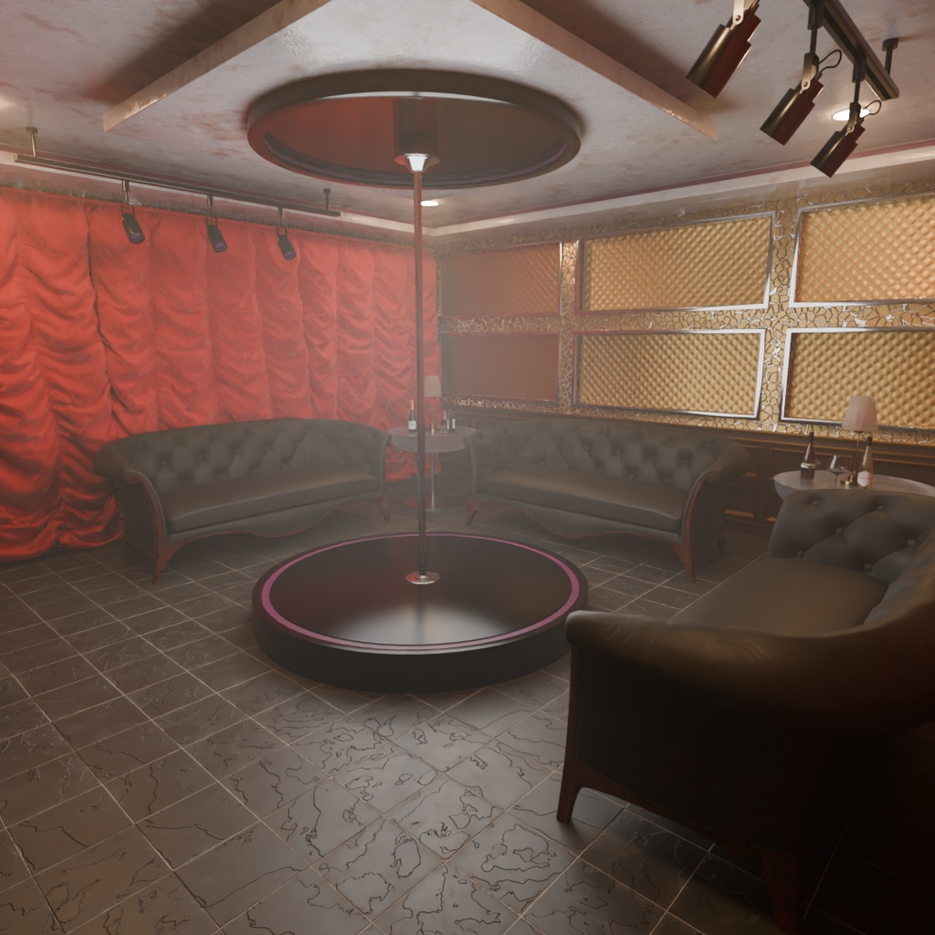 【Blender】 ナイトクラブのVIPルーム Nightclub VIP Room