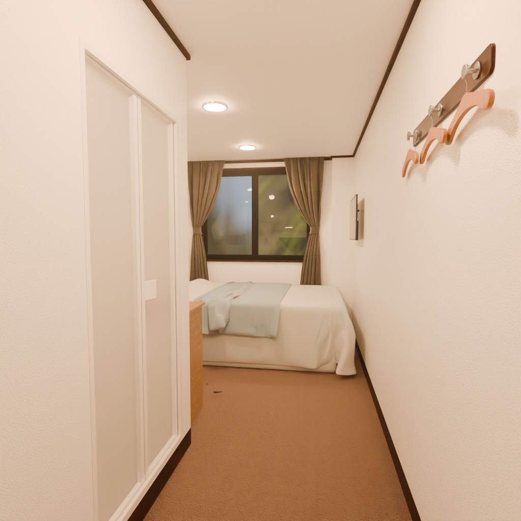 【Blender】 ビジネスホテルの部屋 Business hotel room