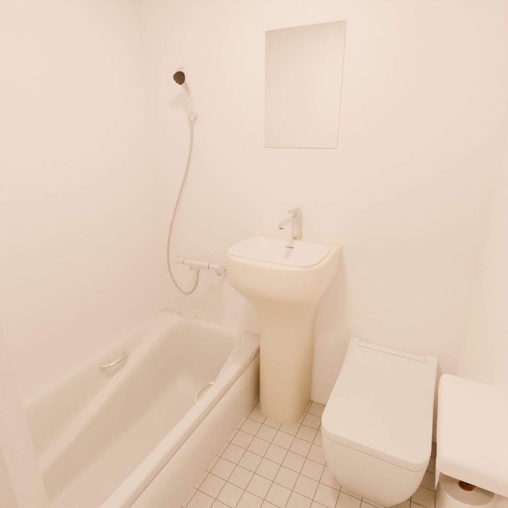 【Blender】 ビジネスホテルの部屋 Business hotel room