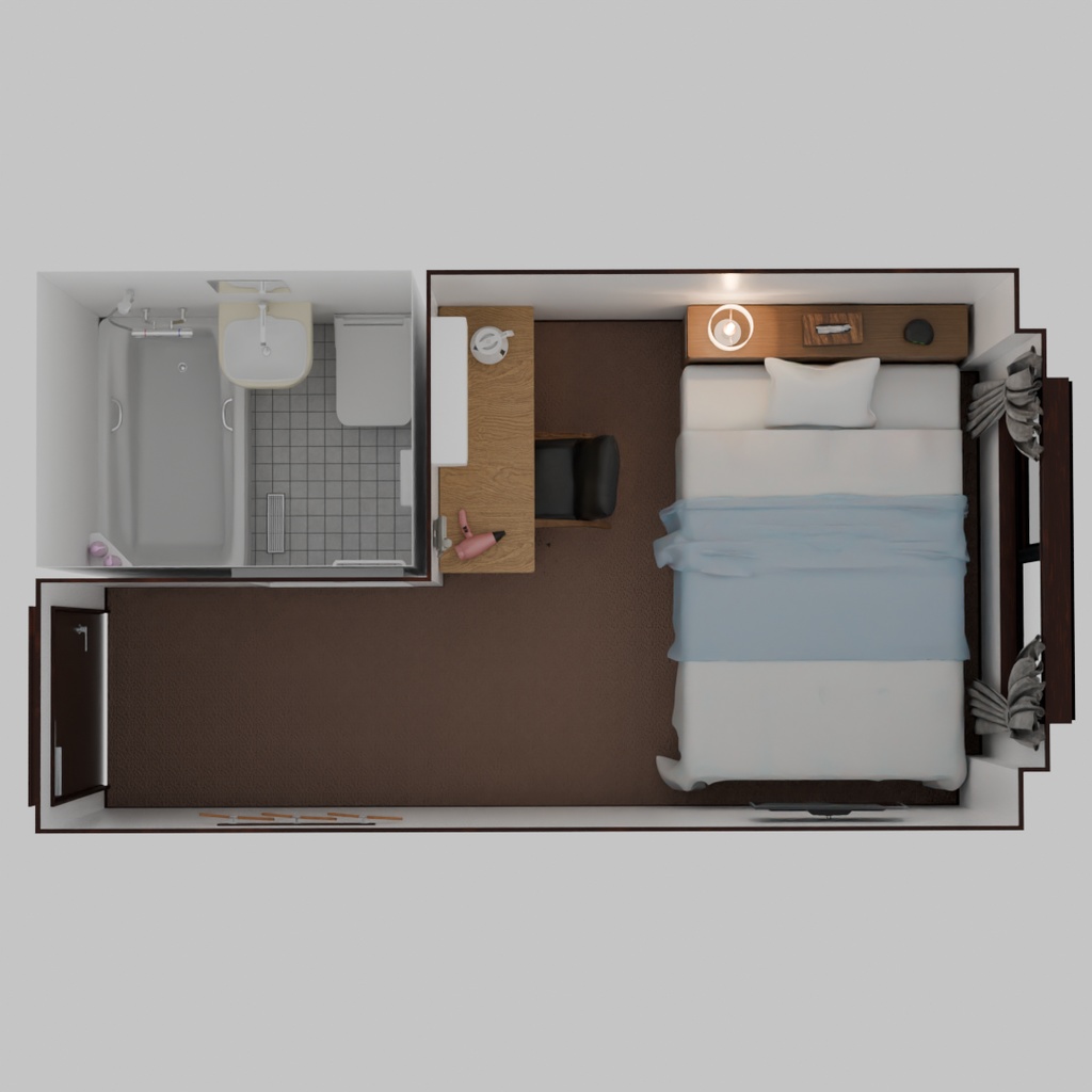 【Blender】 ビジネスホテルの部屋 Business hotel room
