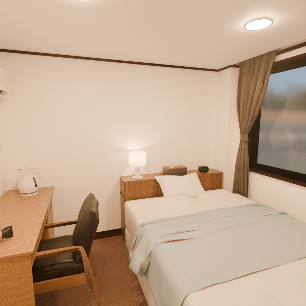 【Blender】 ビジネスホテルの部屋 Business hotel room