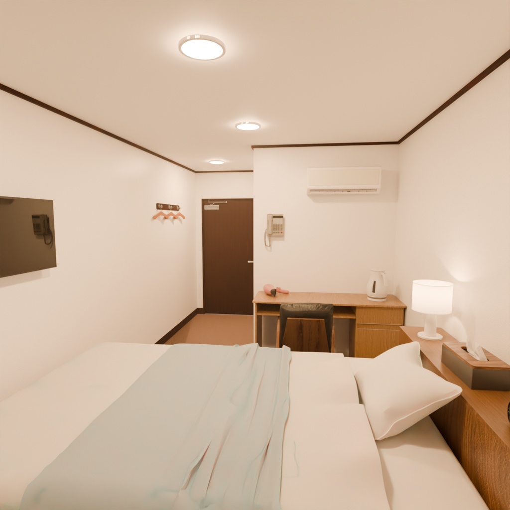 【Blender】 ビジネスホテルの部屋 Business hotel room