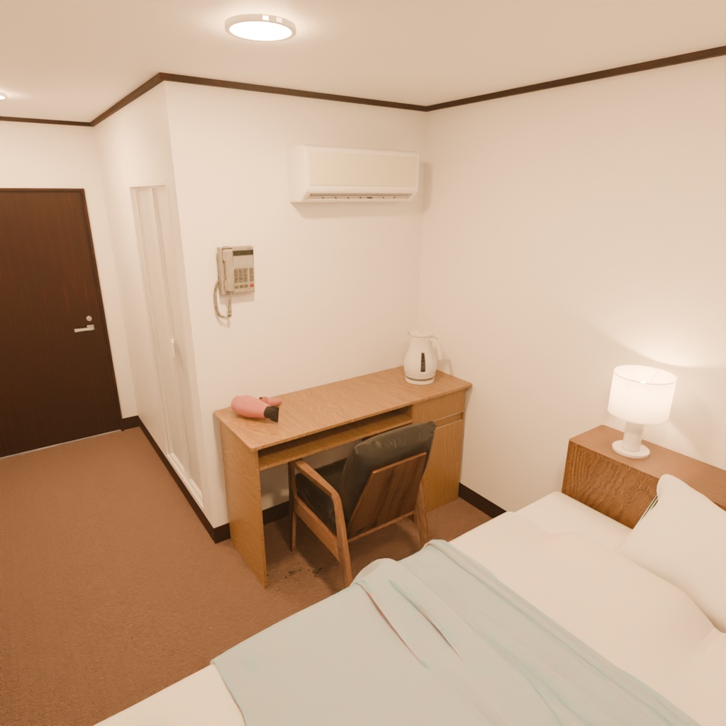 【Blender】 ビジネスホテルの部屋 Business hotel room
