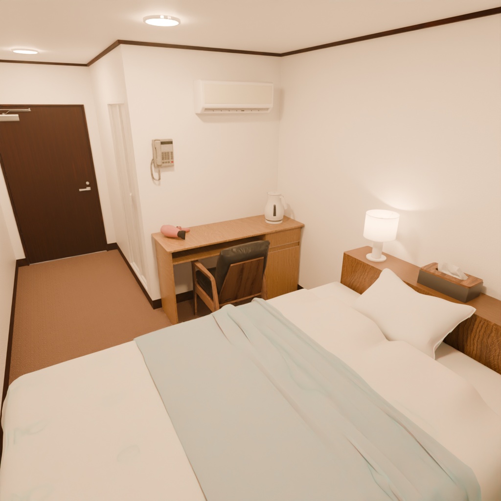 【Blender】 ビジネスホテルの部屋 Business hotel room