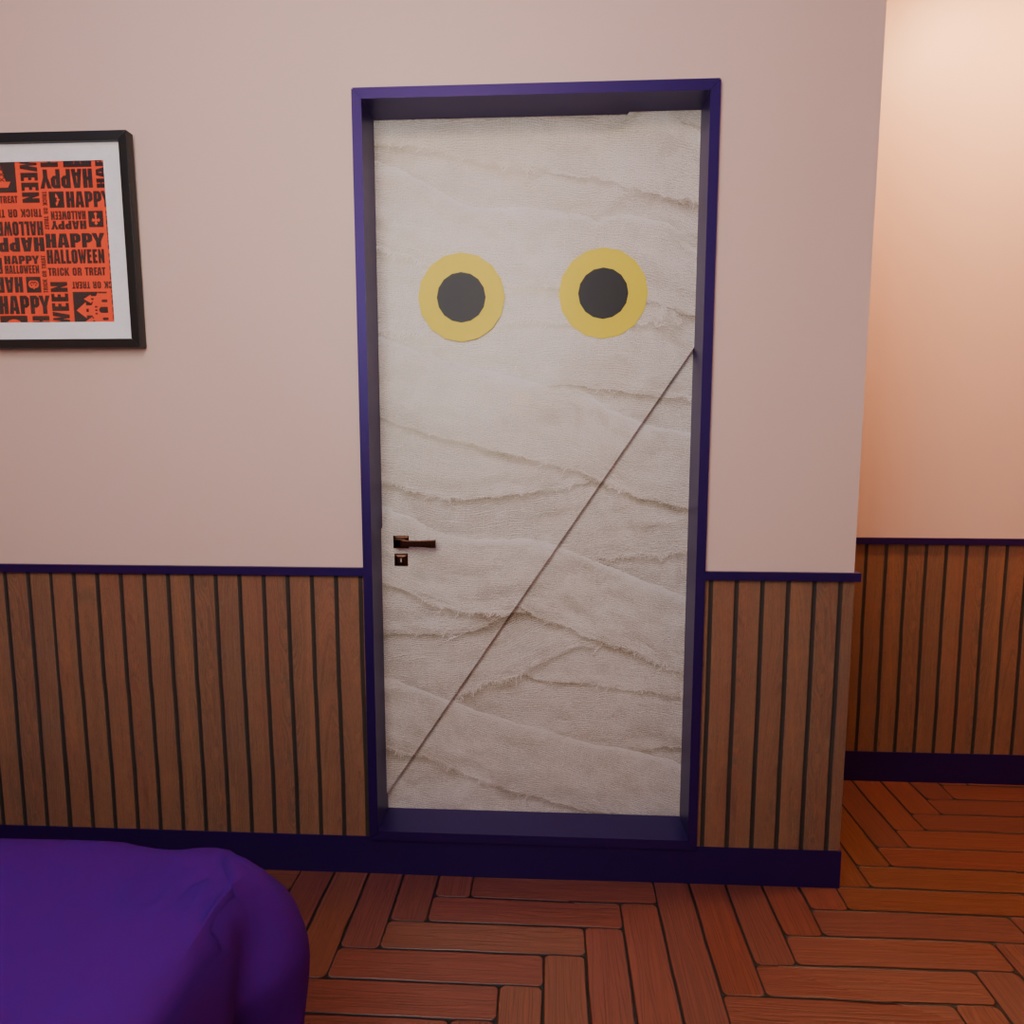 【Blender】 ハロウィンコンセプトのホテルルーム Halloween-themed hotel room