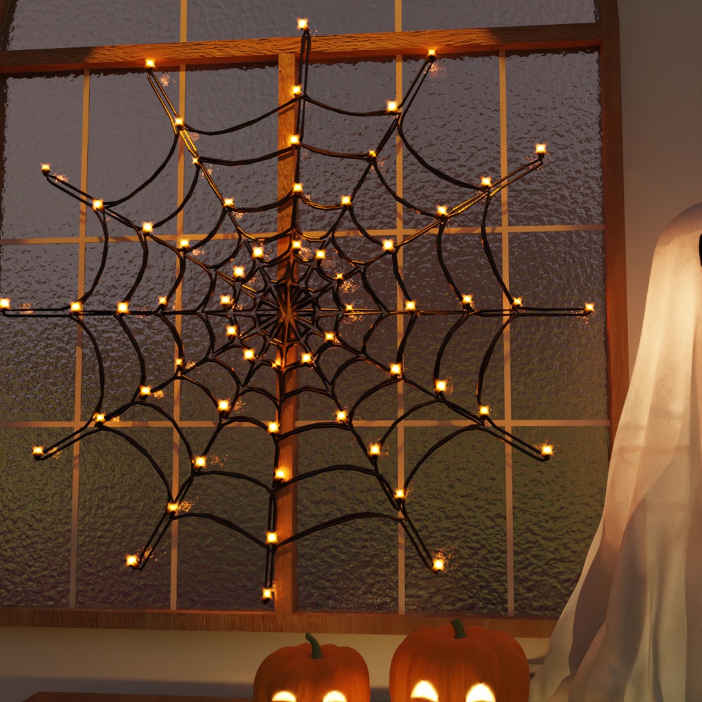 【Blender】 ハロウィンのクモの巣ライト Halloween Spider Web Light