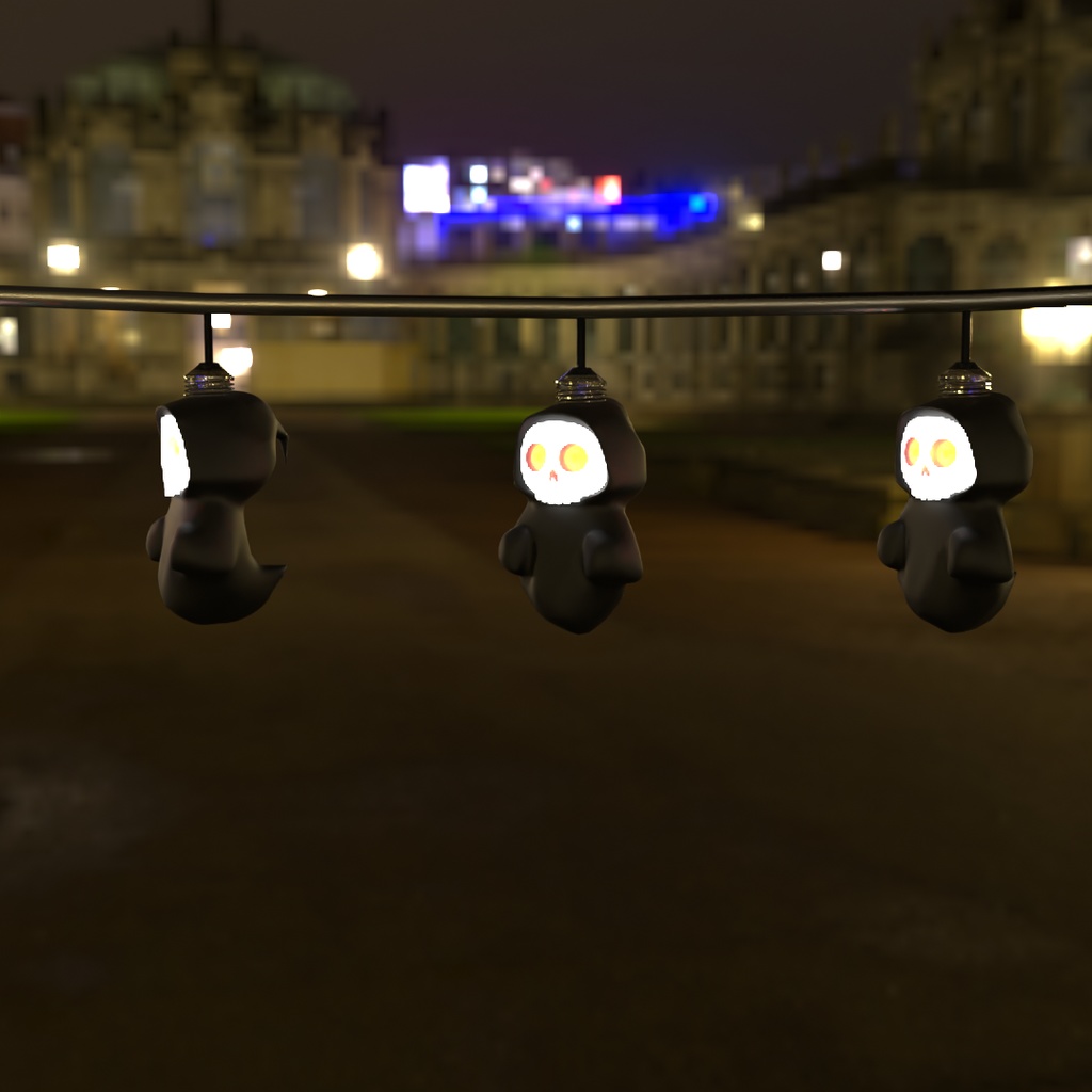 【Blender】 ハロウィンのイルミネーションライト Halloween Illumination Lights