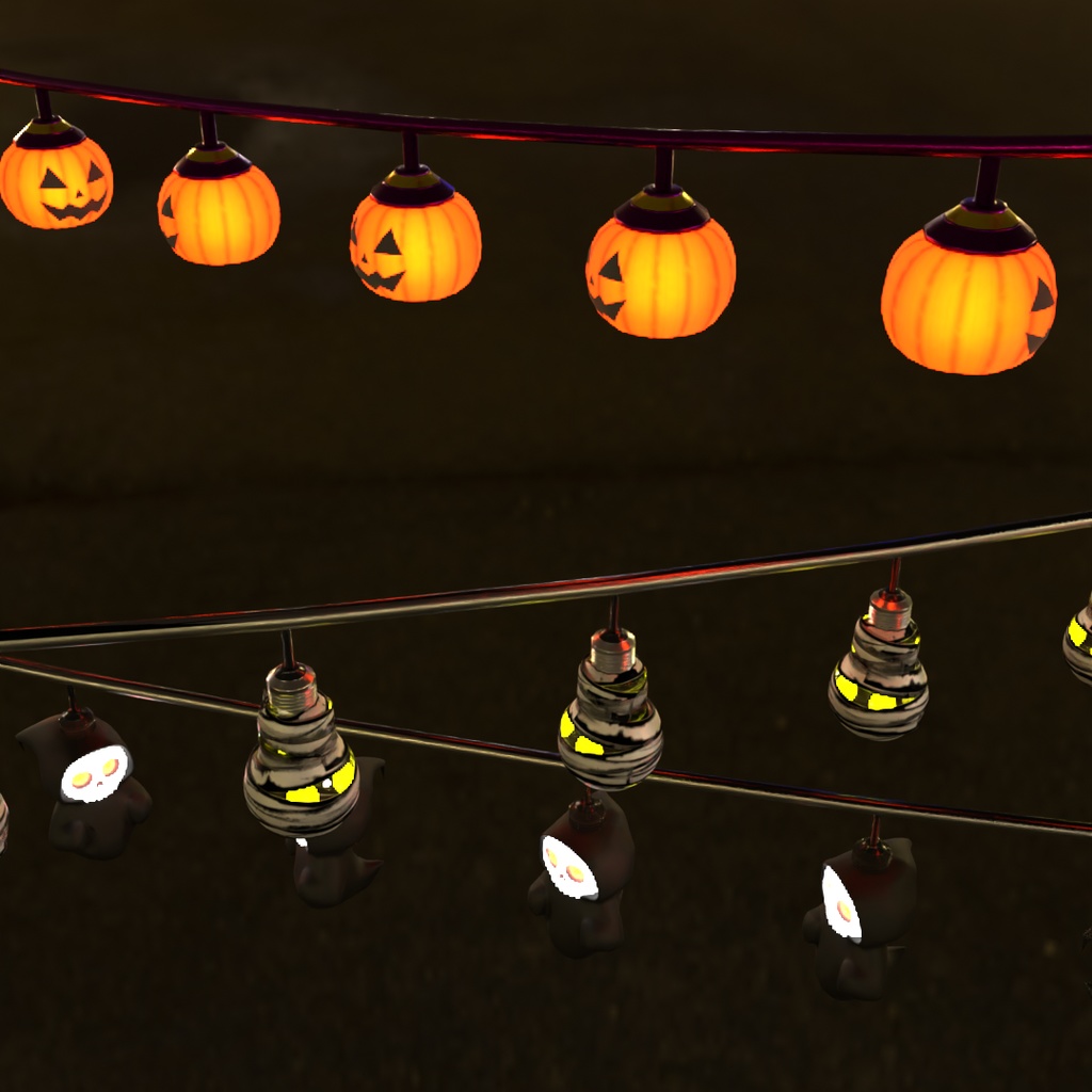 【Blender】 ハロウィンのイルミネーションライト Halloween Illumination Lights