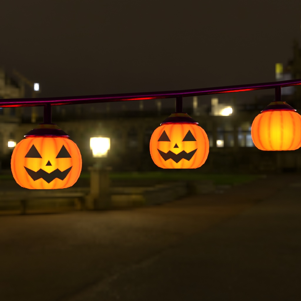 【Blender】 ハロウィンのイルミネーションライト Halloween Illumination Lights