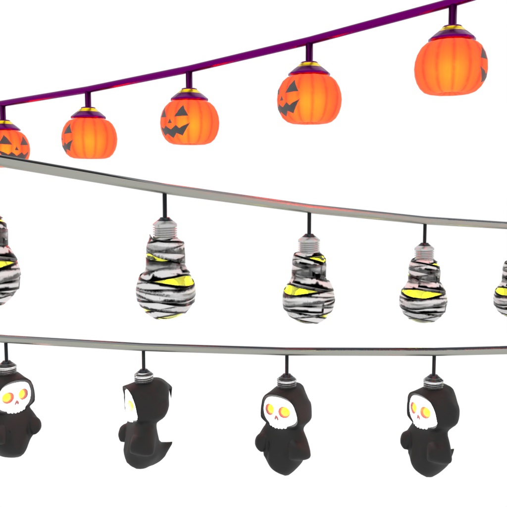 【Blender】 ハロウィンのイルミネーションライト Halloween Illumination Lights