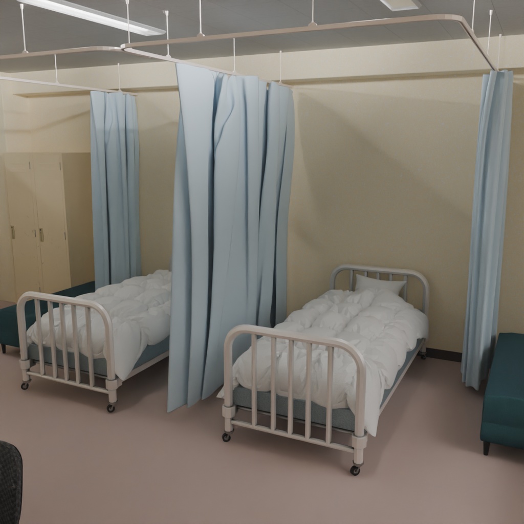 【Blender】 日本の学校の保健室 Japanese School Health Room