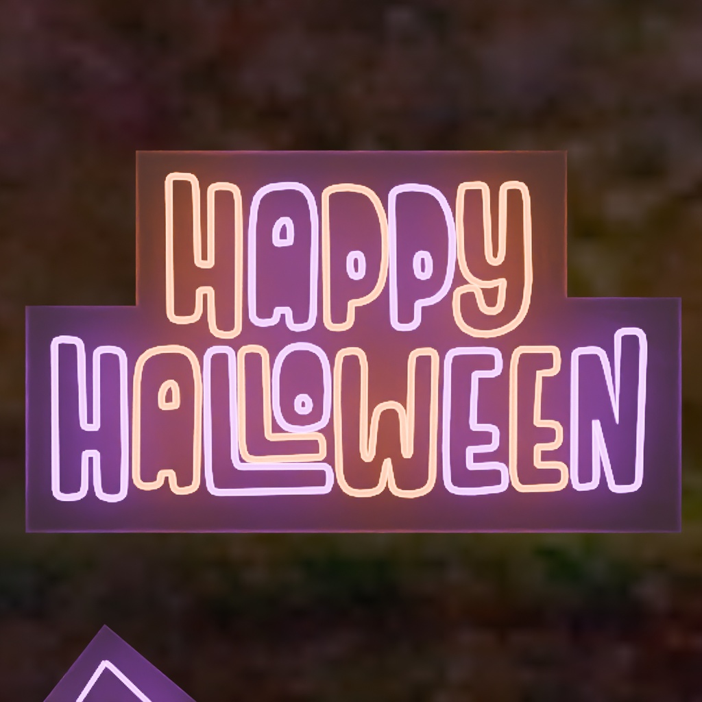 【Blender】 ハロウィンのネオンライト Halloween Neon Lights