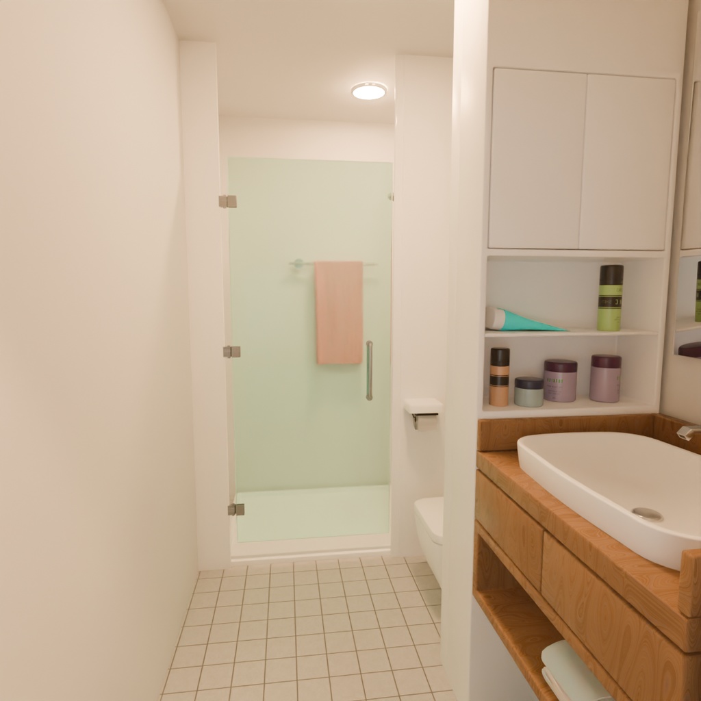 【Blender】 ロフトベッドのある部屋 A room with a loft living area