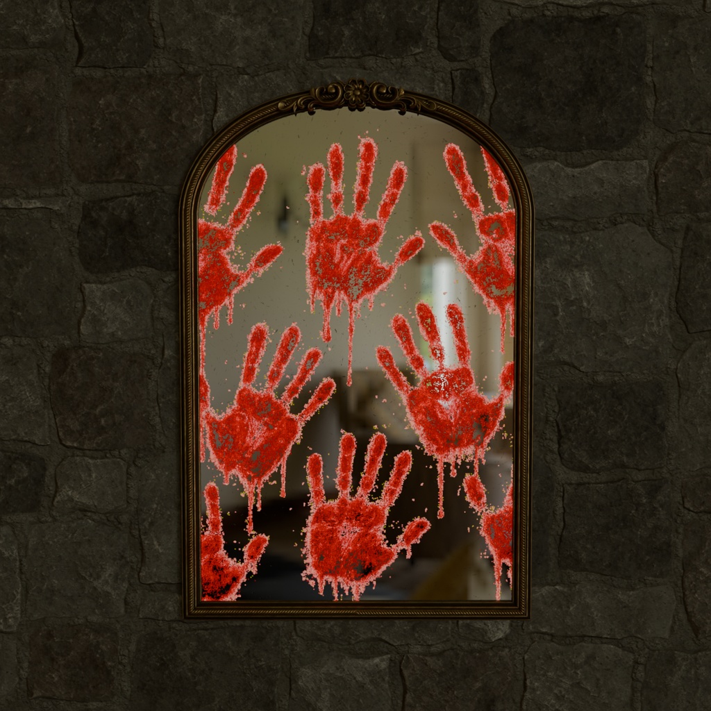 【Blender】 血の手形がついた鏡 The Mirror with Bloodstained Handprints