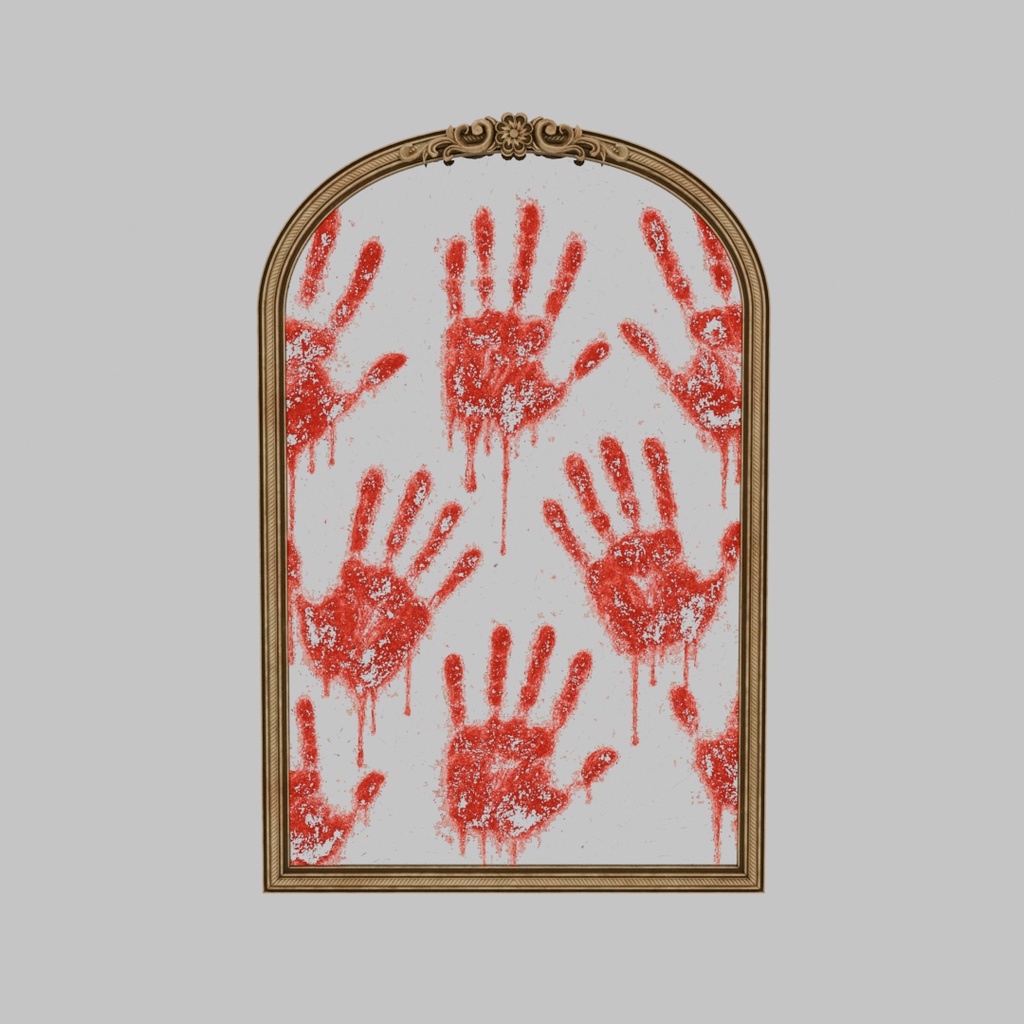 【Blender】 血の手形がついた鏡 The Mirror with Bloodstained Handprints