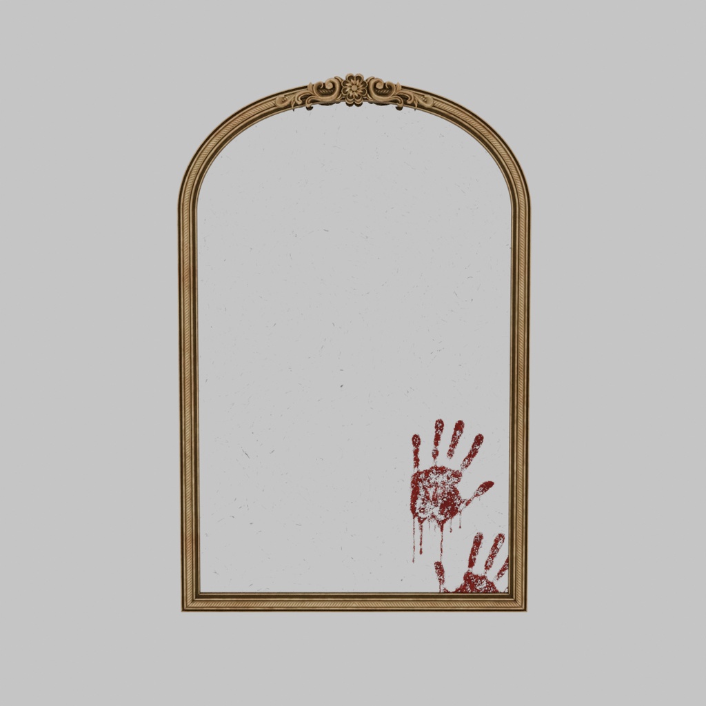【Blender】 血の手形がついた鏡 The Mirror with Bloodstained Handprints