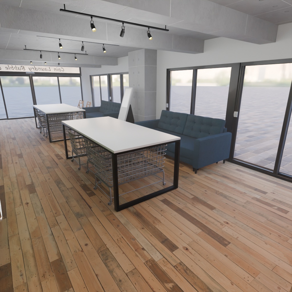 【Blender】 コインランドリー Coin-operated laundry