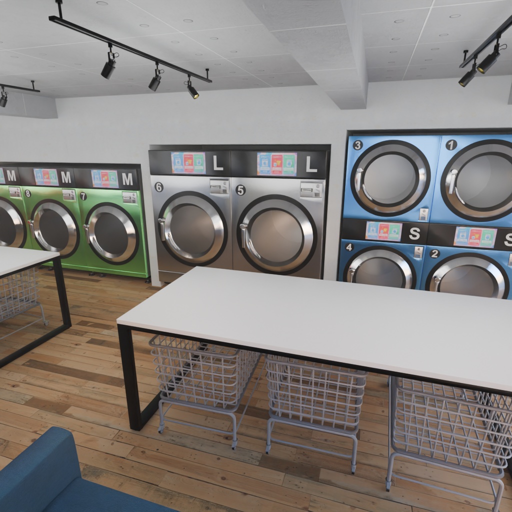 【Blender】 コインランドリー Coin-operated laundry