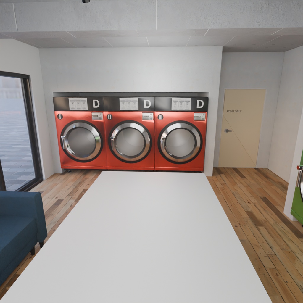 【Blender】 コインランドリー Coin-operated laundry