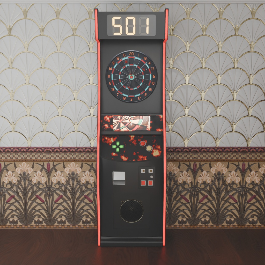 【Blender】 ダーツマシン Darts machine