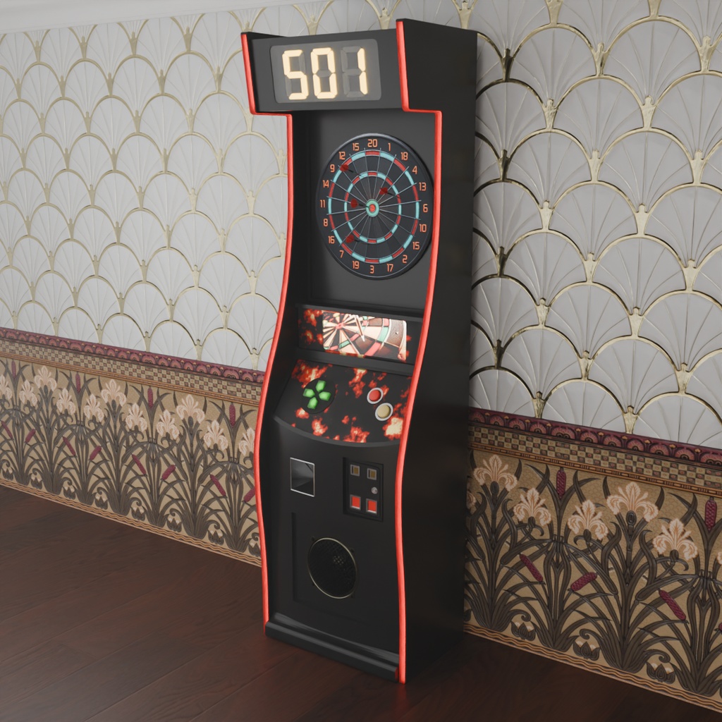 【Blender】 ダーツマシン Darts machine