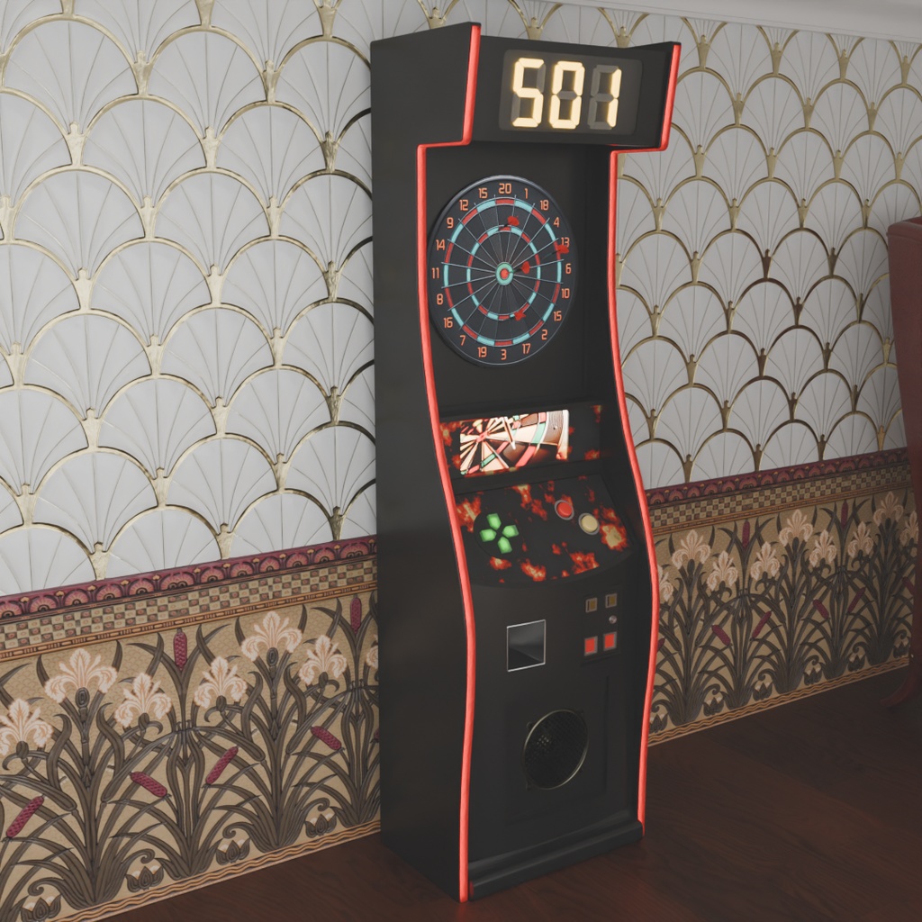 【Blender】 ダーツマシン Darts machine