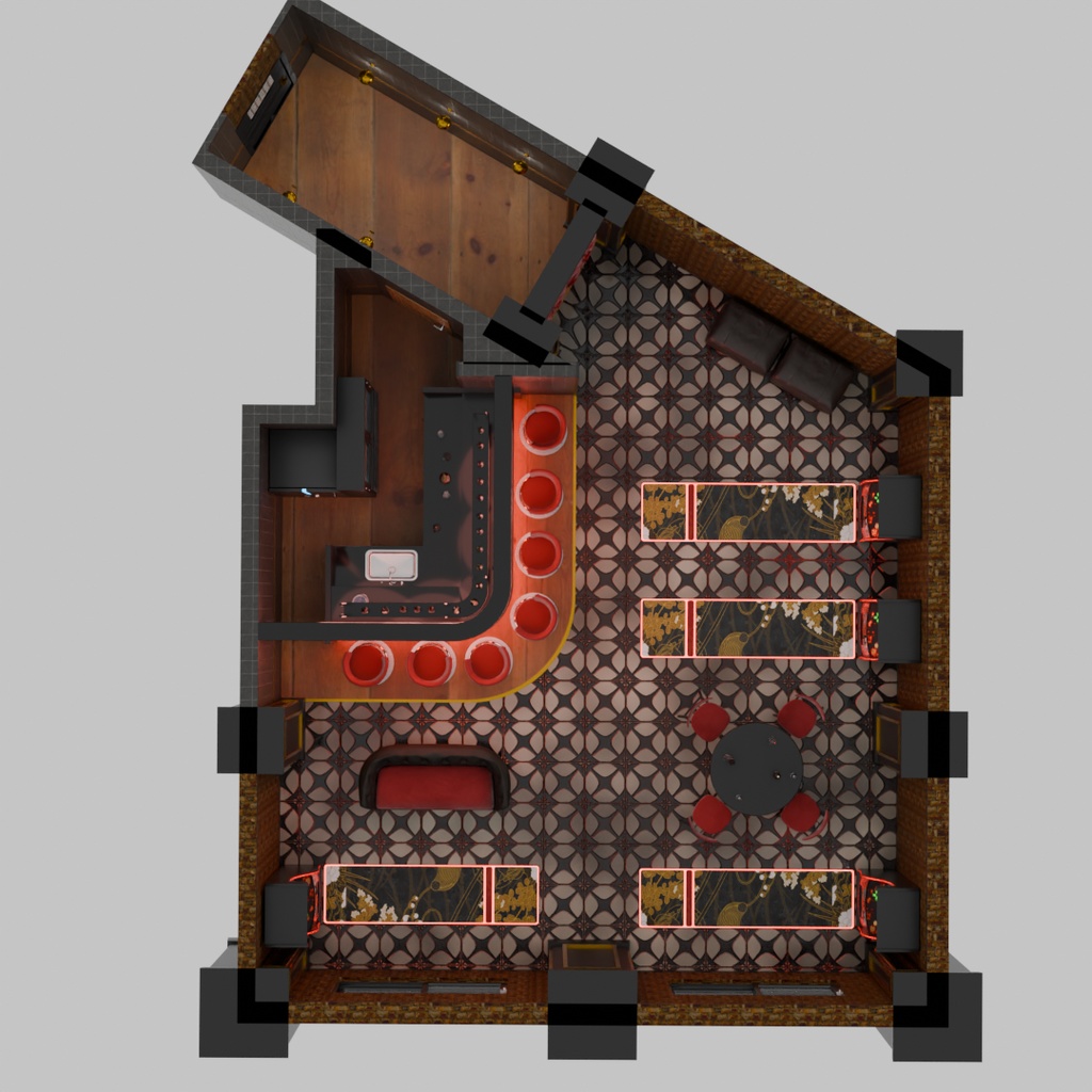 【Blender】 ダーツバー Darts bar